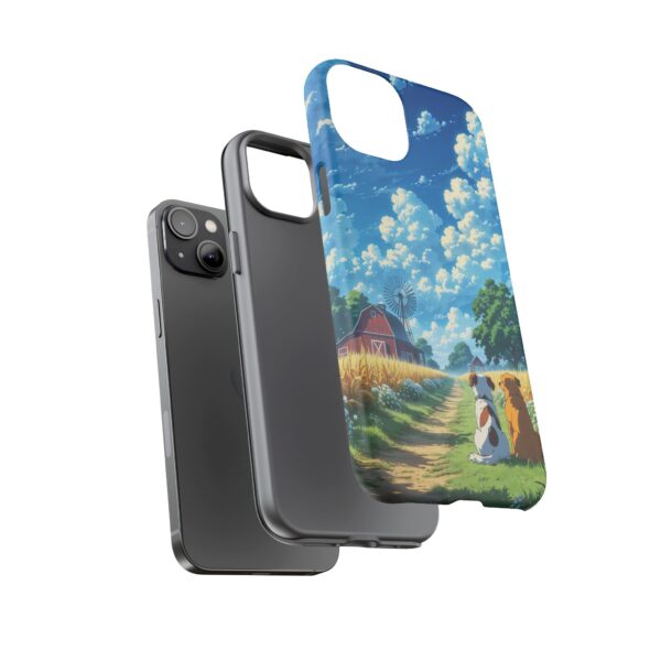 Dog-Themed Phone Case, Whimsical Pet Lover Case, Cute Animal Accessory, Nature Scene Protection, Gift for Dog Owners