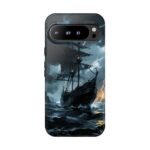 Stormy Seas Tough Phone Case - Pirate Ship Design
