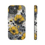 Floral Phone Case, Yellow Flower Design, Stylish Phone Protection