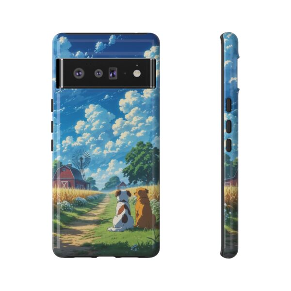 Dog-Themed Phone Case, Whimsical Pet Lover Case, Cute Animal Accessory, Nature Scene Protection, Gift for Dog Owners