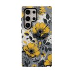 Floral Phone Case, Yellow Flower Design, Stylish Phone Protection