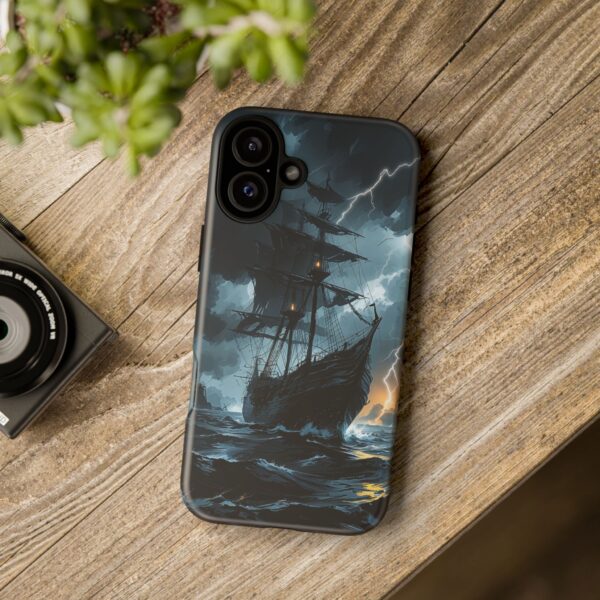 Stormy Seas Tough Phone Case - Pirate Ship Design