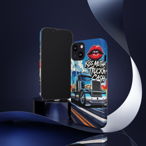 Cool Phone Case for Truck Lovers, Trucking Gifts, Unique Truck Driver Accessories, Kiss Mutha Truckin Cash Design, Fun Car Enthusiast Gift