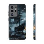 Stormy Seas Tough Phone Case - Pirate Ship Design