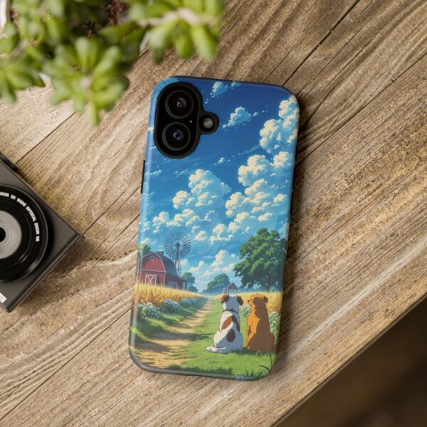Dog-Themed Phone Case, Whimsical Pet Lover Case, Cute Animal Accessory, Nature Scene Protection, Gift for Dog Owners