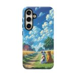 Dog-Themed Phone Case, Whimsical Pet Lover Case, Cute Animal Accessory, Nature Scene Protection, Gift for Dog Owners