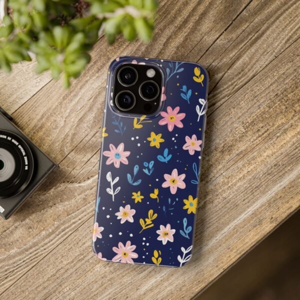 Floral Phone Case — Navy Ditsy Flowers Protective Flexi Case