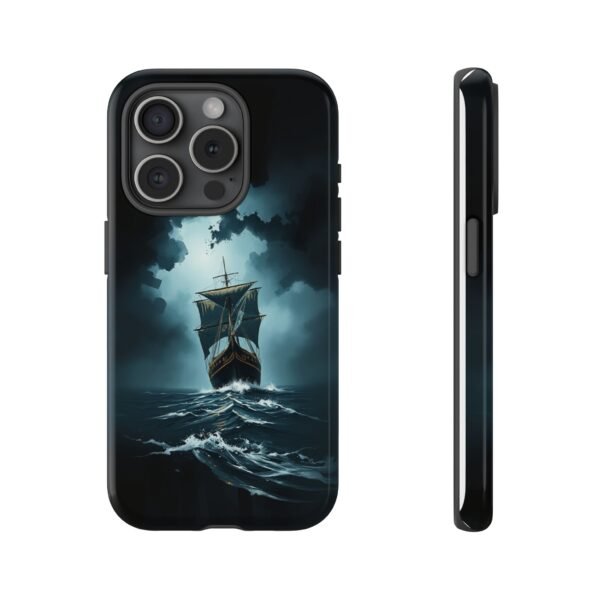 Ship in Storm Phone Case — Dark Nautical Ocean Waves Protective Cover