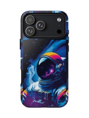 Galaxy Astronaut Phone Case — Neon Space Helmet Tough Case