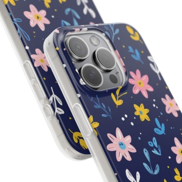 Floral Phone Case — Navy Ditsy Flowers Protective Flexi Case
