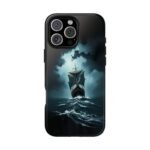 Ship in Storm Phone Case — Dark Nautical Ocean Waves Protective Cover
