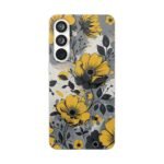 Yellow & Gray Floral Phone Case