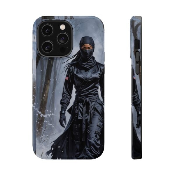 Magnetic Phone Case – Mysterious Ninja Warrior in Winter Forest