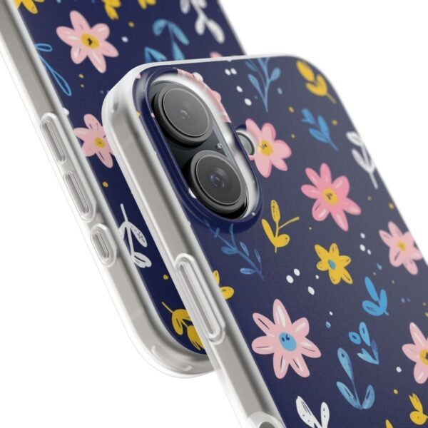 Floral Phone Case — Navy Ditsy Flowers Protective Flexi Case