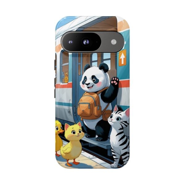 Phone Case — Cute Panda Train Ride with Cat & Ducklings