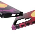 Sunset Mountain Phone Case — Retro Purple & Pink Landscape Tough Case