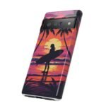 Tropical Sunset Surfer Tough Phone Case