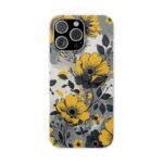 Yellow & Gray Floral Phone Case