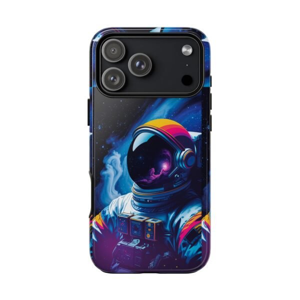 Galaxy Astronaut Phone Case — Neon Space Helmet Tough Case