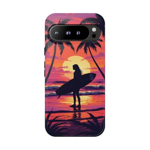 Tropical Sunset Surfer Tough Phone Case