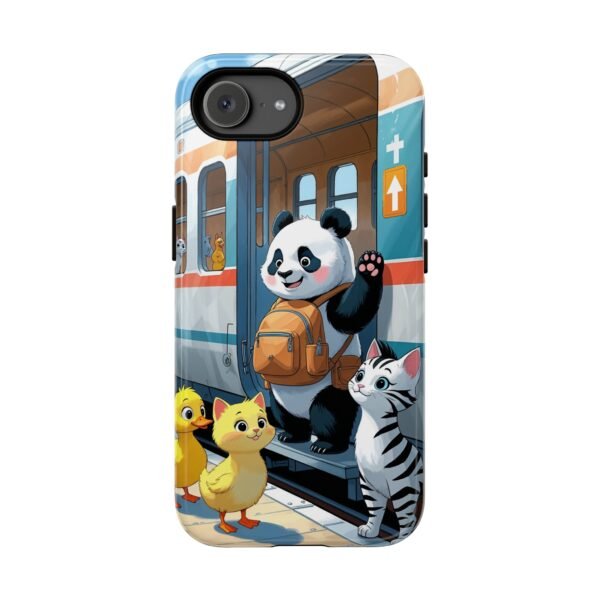 Phone Case — Cute Panda Train Ride with Cat & Ducklings