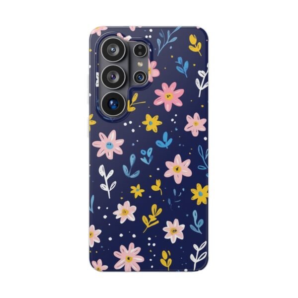 Floral Phone Case — Navy Ditsy Flowers Protective Flexi Case