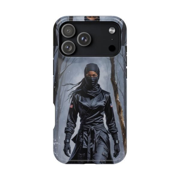 Magnetic Phone Case – Mysterious Ninja Warrior in Winter Forest