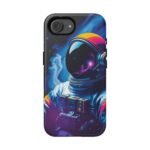 Galaxy Astronaut Phone Case — Neon Space Helmet Tough Case