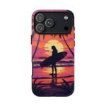 Tropical Sunset Surfer Tough Phone Case