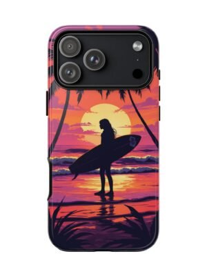 Tropical Sunset Surfer Tough Phone Case