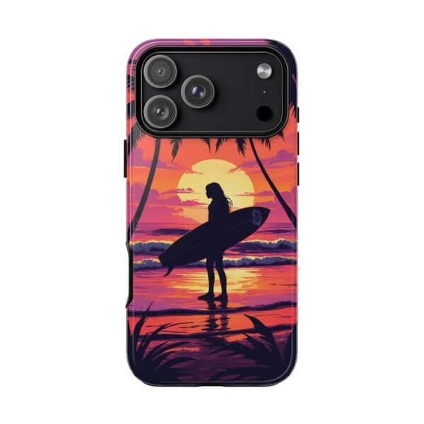 Tropical Sunset Surfer Tough Phone Case