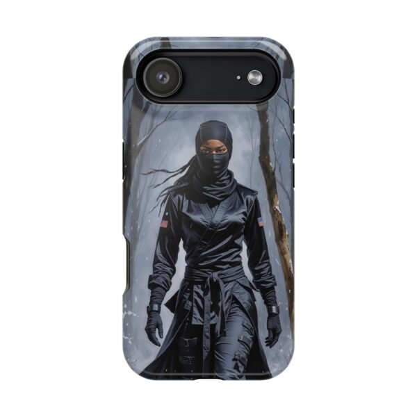 Magnetic Phone Case – Mysterious Ninja Warrior in Winter Forest