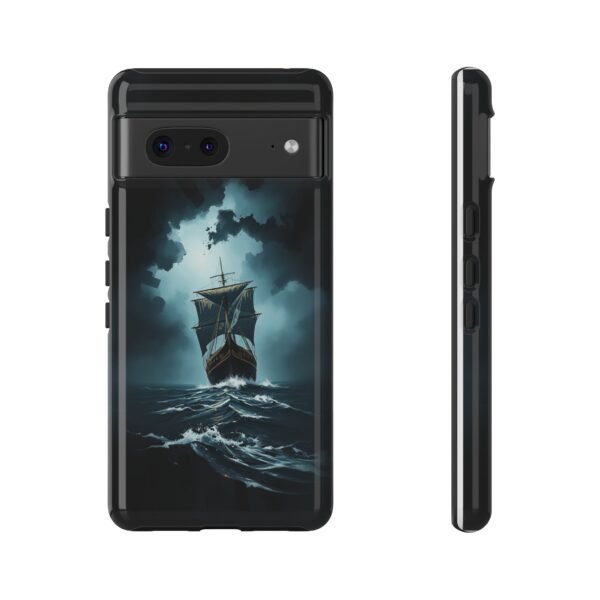 Ship in Storm Phone Case — Dark Nautical Ocean Waves Protective Cover
