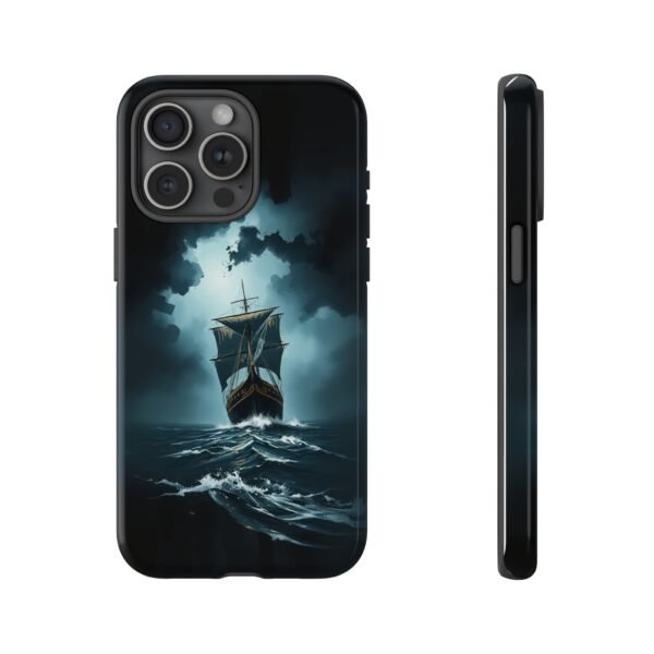 Ship in Storm Phone Case — Dark Nautical Ocean Waves Protective Cover