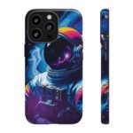 Galaxy Astronaut Phone Case — Neon Space Helmet Tough Case