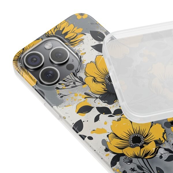 Yellow & Gray Floral Phone Case