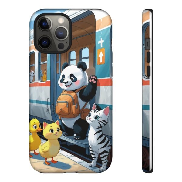 Phone Case — Cute Panda Train Ride with Cat & Ducklings