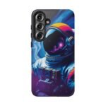 Galaxy Astronaut Phone Case — Neon Space Helmet Tough Case