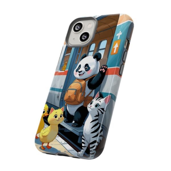 Phone Case — Cute Panda Train Ride with Cat & Ducklings