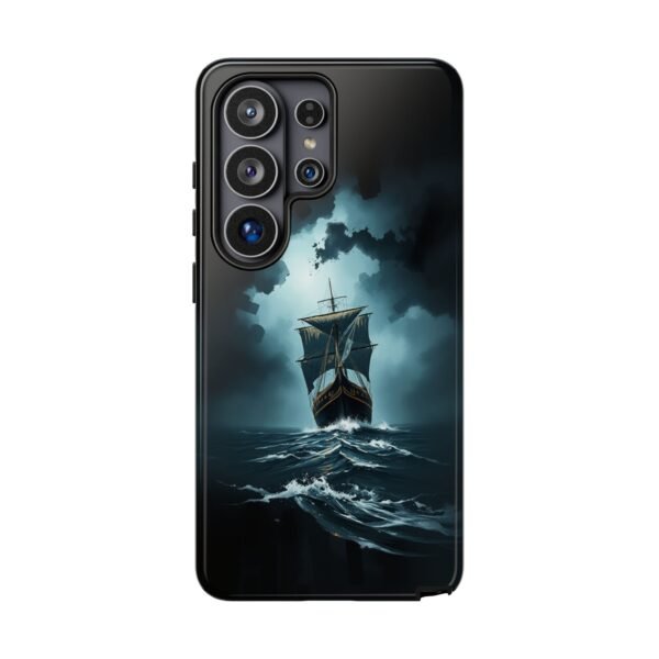 Ship in Storm Phone Case — Dark Nautical Ocean Waves Protective Cover