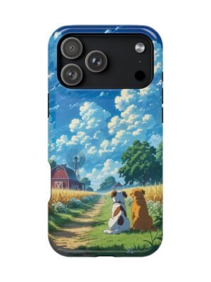 Dog Walking Countryside Magnetic Phone Case