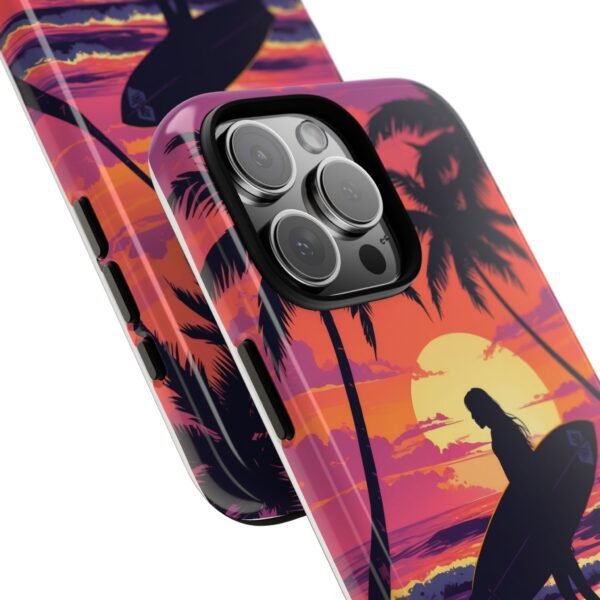 Tropical Sunset Surfer Tough Phone Case