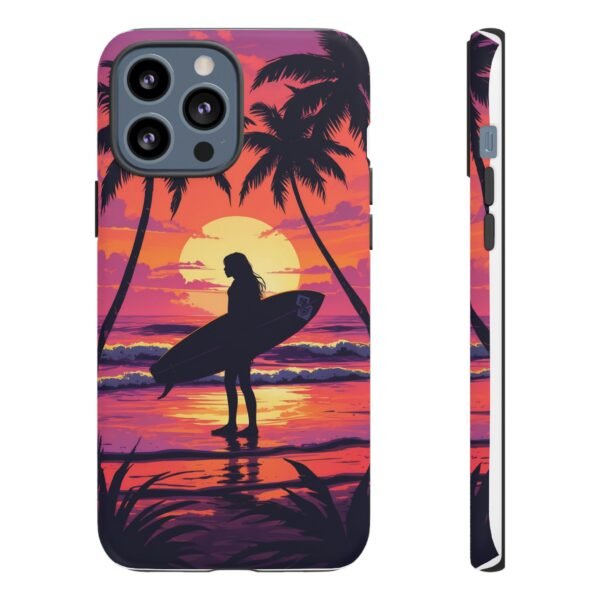 Tropical Sunset Surfer Tough Phone Case