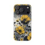 Yellow & Gray Floral Phone Case