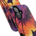 Magnetic Phone Case – Tropical Sunset Surfer Palm Tree Design