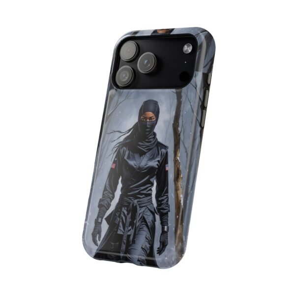 Magnetic Phone Case – Mysterious Ninja Warrior in Winter Forest