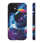 Galaxy Astronaut Phone Case — Neon Space Helmet Tough Case