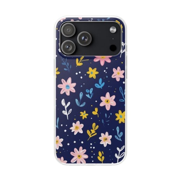 Floral Phone Case — Navy Ditsy Flowers Protective Flexi Case