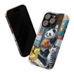 Phone Case — Cute Panda Train Ride with Cat & Ducklings