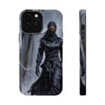 Magnetic Phone Case – Mysterious Ninja Warrior in Winter Forest